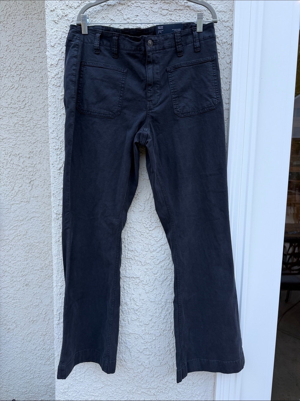 American Eagle Women's Classic Boot Mid Rise Utility Dark Grey Pant Size 12 NWT